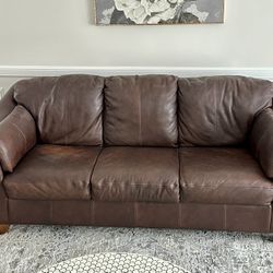Leather Sofa Dark Brown