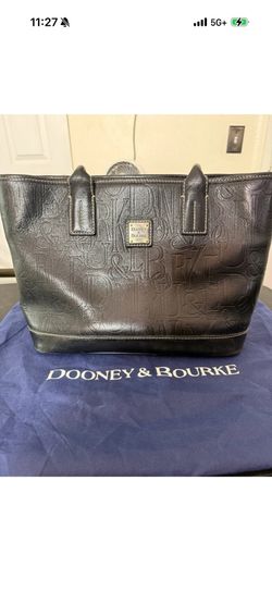 Vintage Dooney Bourke Tote Handbag Black Beautiful Condition W/original Tote