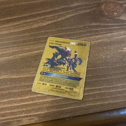 Rare Pokémon Card Gold, It’s A GX Umbreon &Dakrai I’m A Kid So I Don’t Know How To Do This