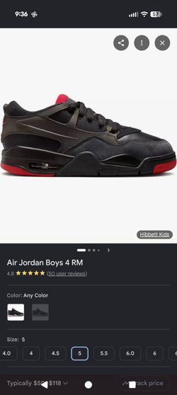 Air Jordan Boys 4 RM SIZE 5Y