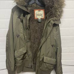 American Rag Men's Xl Jacket Green Hooded  Zipper Bomber