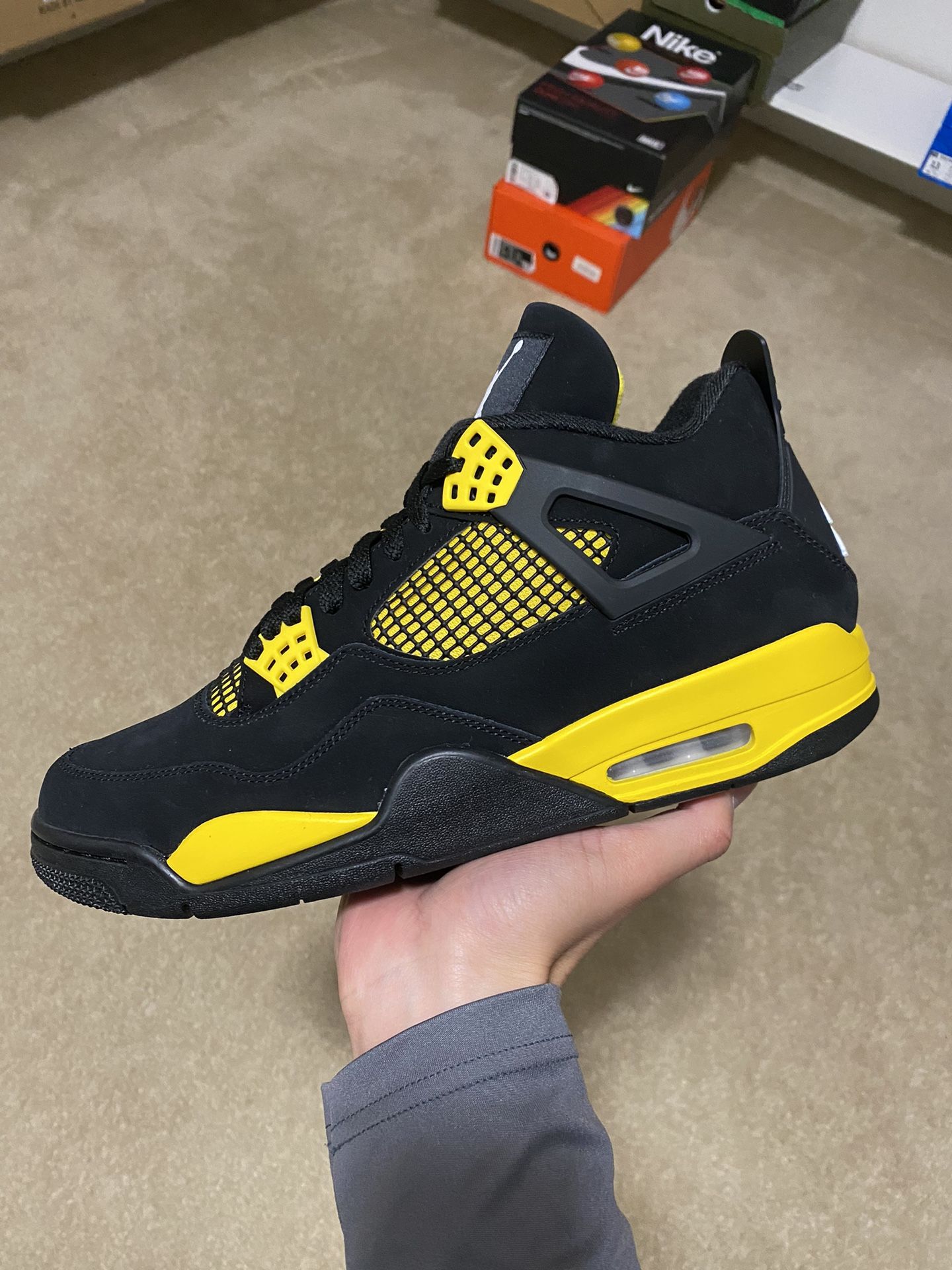 Size 11 - Air Jordan 4 Retro Thunder Black Yellow 2023