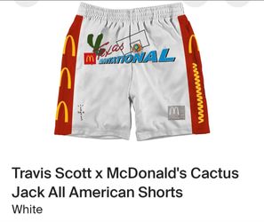 Travis Scott X McDonald's Cactus Jack All American Shorts (White) XL