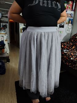 Adult gray/ silver tulle skirt size L