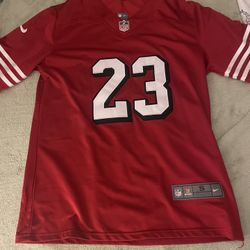Christian McCaferrey Red 49ers Throwback Jersey *STITCHED