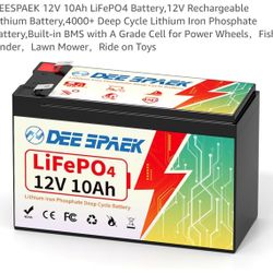 10Ah LiFePO4 Battery,12V Rechargeable Lithium Battery