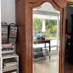 Wood armoire With mirror
