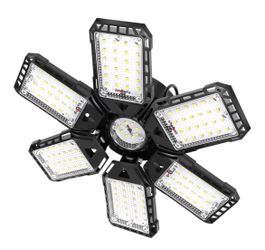 6-Panel Deformable LED Garage Ceiling Light