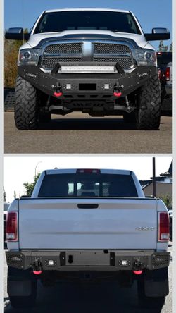 VIJAY Front and Rear Bumper Fits 2013-2018 RAM 1500 (Exclude Rebel) and 2019-2024 RAM 1500 Classic