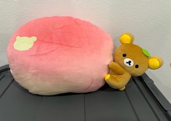 Rilakkuma Giant Peach Hug Plush – San-X Official Oversized Pillow Toy RARE