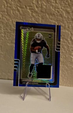 2025  Optic - Donruss Threads Ashton Jeanty #DTBH-AJY Blue Hyper Prizm (MEM, RC)