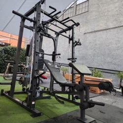 Vesta Smith Machine 1001 | Adj Bench W/ Leg Developer And Preacher Station |Gym Equipment | Fitness | Pulleys|🔴WEIGHTS AND BARBELL SOLD SEPARATELY 🔴