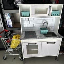 IKEA Duktig Play Kitchen Painted Birch, Kitchen Tools And Shopping Cart