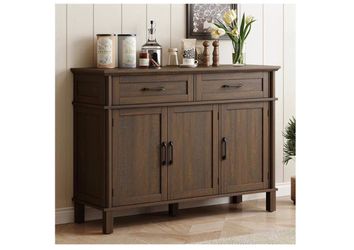 Buffet Cabinet with Storage, Farmhouse Sideboard Buffet w/2 Drawers and 3 Doors