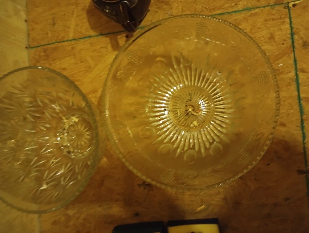 Antique Punch bowls And Glasses 