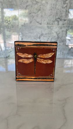 Decorative Dragonfly Painted Wooden Box