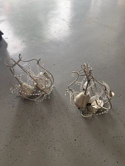 Set of 2 Glam Chandeliers – Crystal Accent Hanging Lights