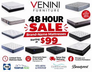 Mattresses starting at $99
