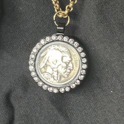 Indian Nickel Pendant Bezel (Chain Is Not Included) 