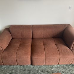 Brown Two Piece Scratch Safe Couch