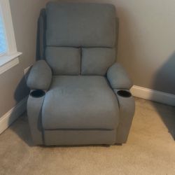 Gray Chair With Cup Holder! Lazy Chair