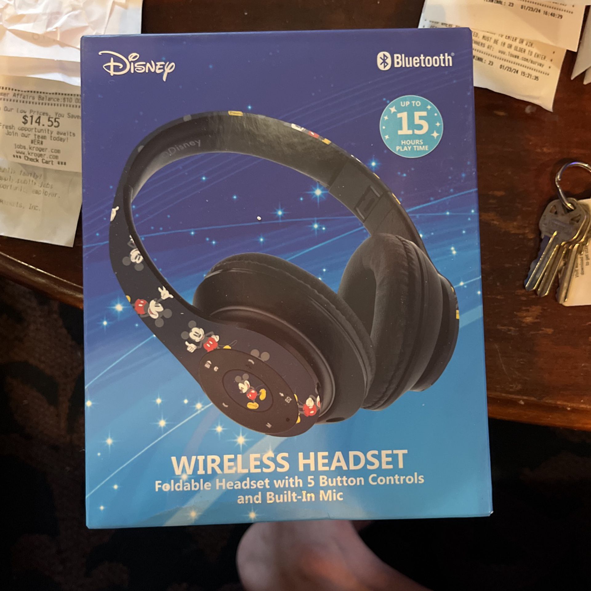 Disney Mickey Mouse Black  Wireless Headset Bluetooth