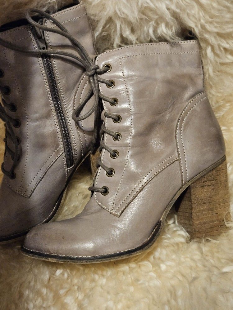 Women's Steve MADDEN leather Granny Boots Booties Size 10