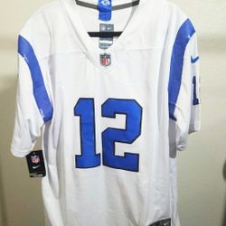 New Puka Nacua #12 Los Angeles Rams White Game Jersey Men's Size M
