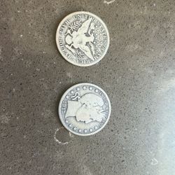 2 Silver Half Dollars US