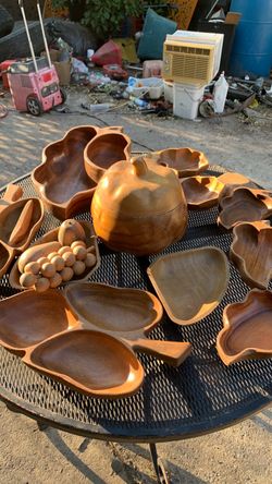 Wooden Fruit-Shaped Bowl Set