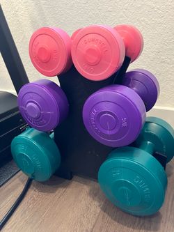 Bowflex kettlebell adjuster + Dumbbells and stand