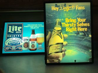 LA Dodgers “old school” Miller beer signs.
