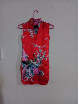 Asian inspired red dress sz 7