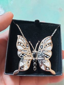 Butterfly necklace , brooch.