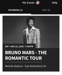 2 Bruno mars tickets MetLife stadium