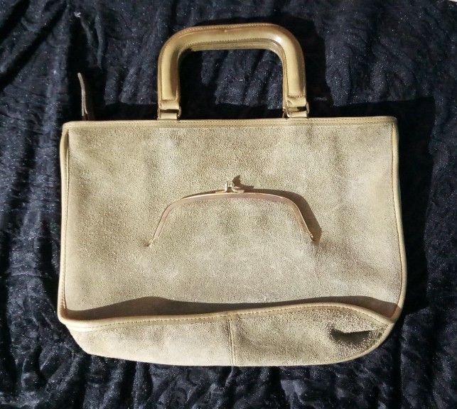 Vintage Green Leather Coach Tote Purse