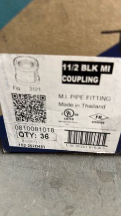 1 1/2 inch black MI couplings