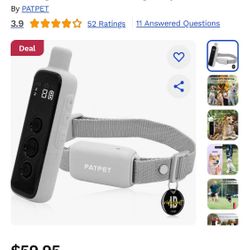 ✨✨✨ PATPET P651A Vibration & Beep Remote Dog Training Collar & NFC ID Tag, Grey