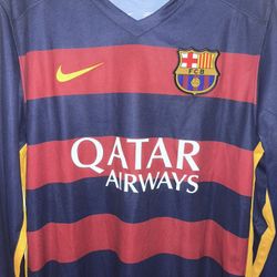 FC Barca 2015 Messi Long Sleeve Jersey Nike Dri-Fit  Small