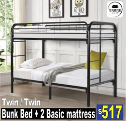 Bunk Bed, Mattress Included