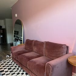Dusty Rose Colored Sofa/ Couch 