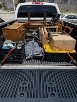 Mattresses, sofas, chairs, tables, truck
