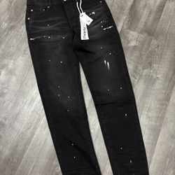 Purple Brand Black Paint Splatter Jeans