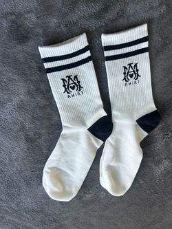 Amiri socks white and black badge