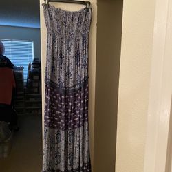 Light Blue/ Navy Strapless Dress…