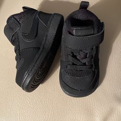 Nike Court Borough Mid Triple Black 870027-001 Toddler Shoes 3C