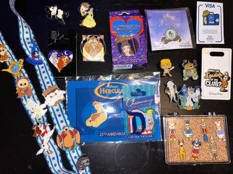 Disney Collectible Pin Lot with Lanyard OBO
