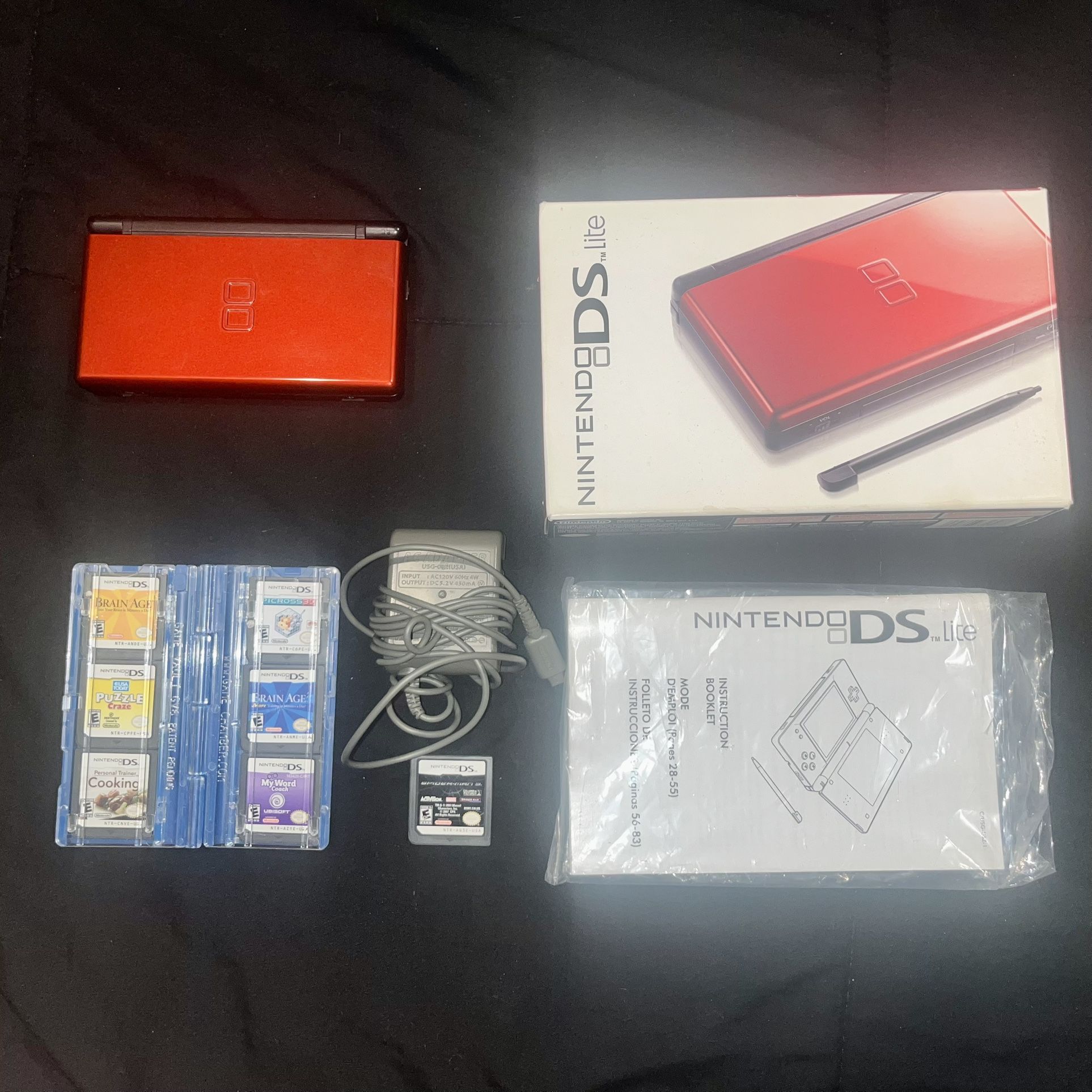 DS lite Crimson + 7 Games
