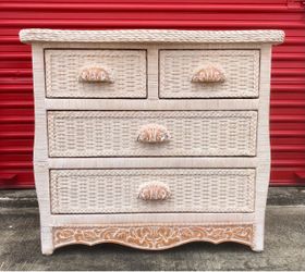 Pier One Jamaica Collection White Wicker & Wood Chest