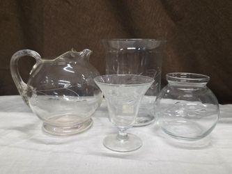 Vintage Princess House Heritage Crystal Glassware 4pc Set